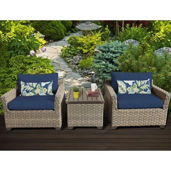 Monterey 3 Piece Outdoor Conversation Set with Club Chairs and Storage Coffee Table | Wayfair North America