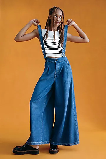 Pilcro Wide-Leg Suspenders | Anthropologie (US)