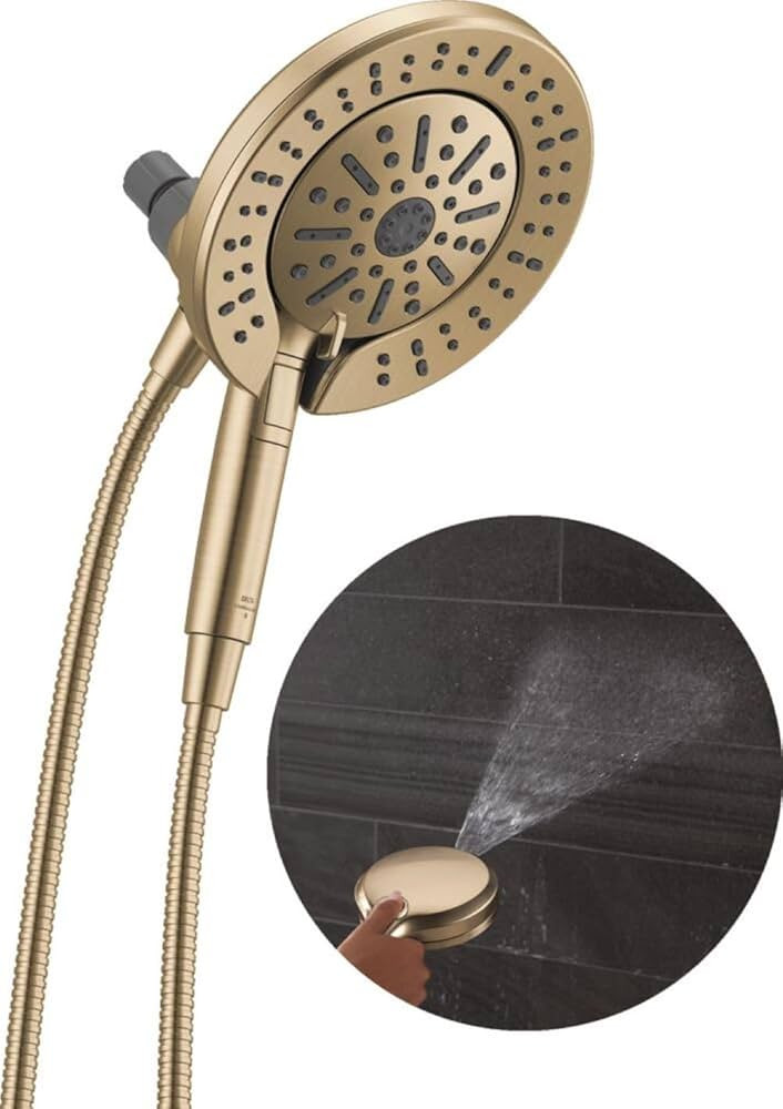 Delta 6-Setting In2ition 2-in-1 Dual Shower Head with Handheld High Pressure ProClean Spray, Brus... | Amazon (US)