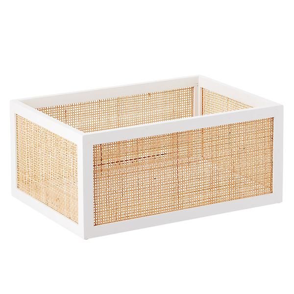 Artisan Rattan Woven Cane Bin | The Container Store