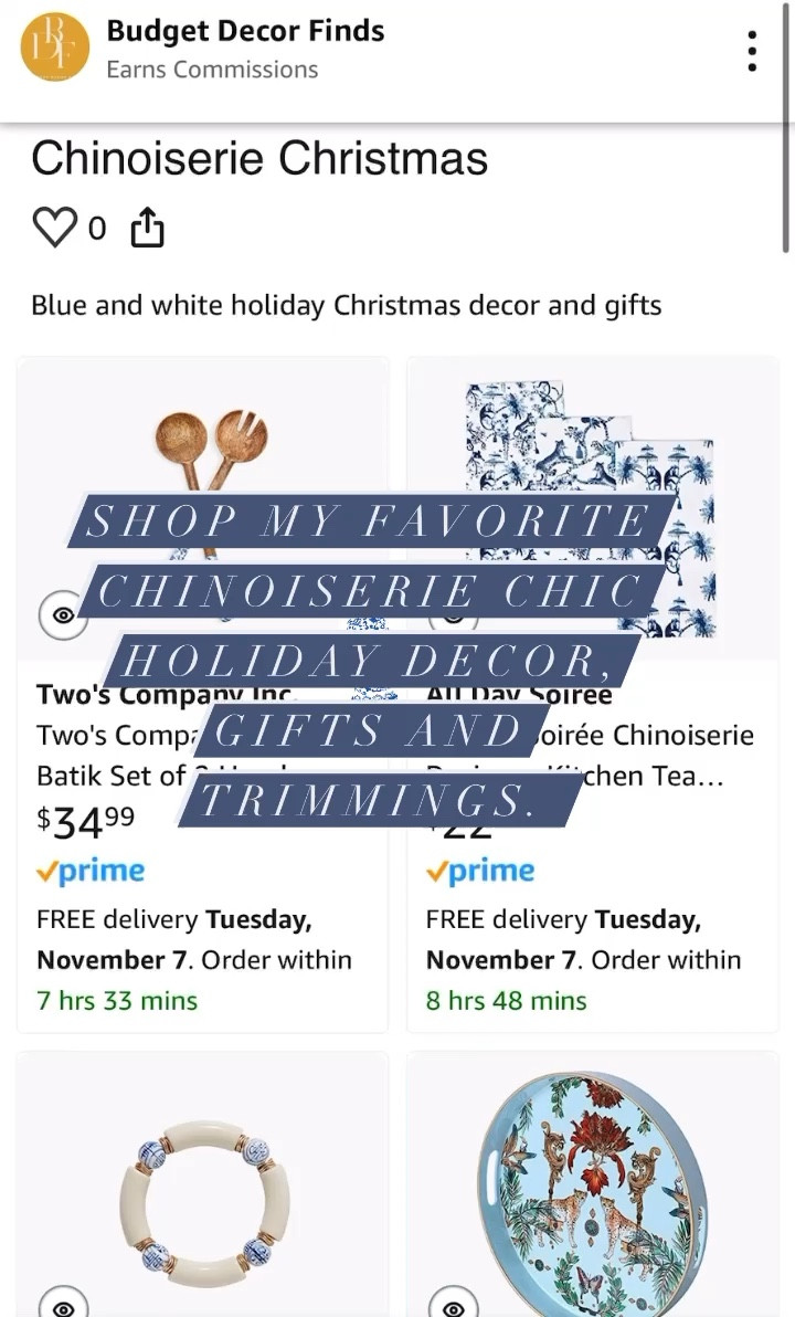 🎄 Embrace the Elegance of Chinoiserie Chic this Christmas! 🏮

Are you looking to infuse your holiday season with a touch of timeless beauty and sophistication? Chinoiserie chic, characterized by intricate patterns and a striking blue and white color palette, offers a unique way to celebrate this festive season. The good news? You don’t have to break the bank to achieve this look. Amazon has a wide array of Chinoiserie-inspired holiday decor and gifts that are not only budget-friendly but also sure to please.

#ChinoiserieChic #BlueAndWhite #Christmas #GiftGuide

#LTKHoliday #LTKGiftGuide #LTKhome