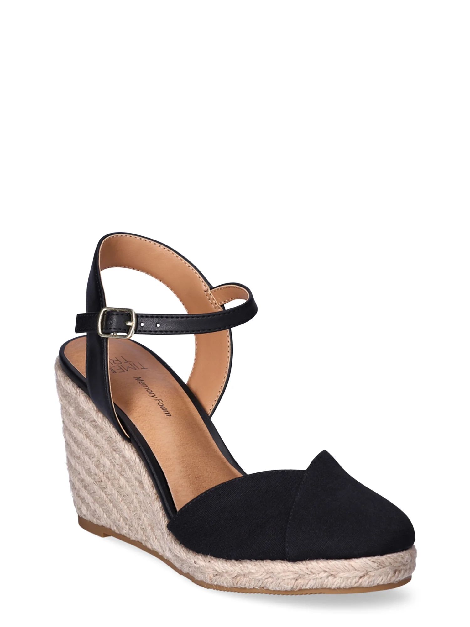 Time and Tru Women's Canvas Espadrille Wedge Sandals | Walmart (US)