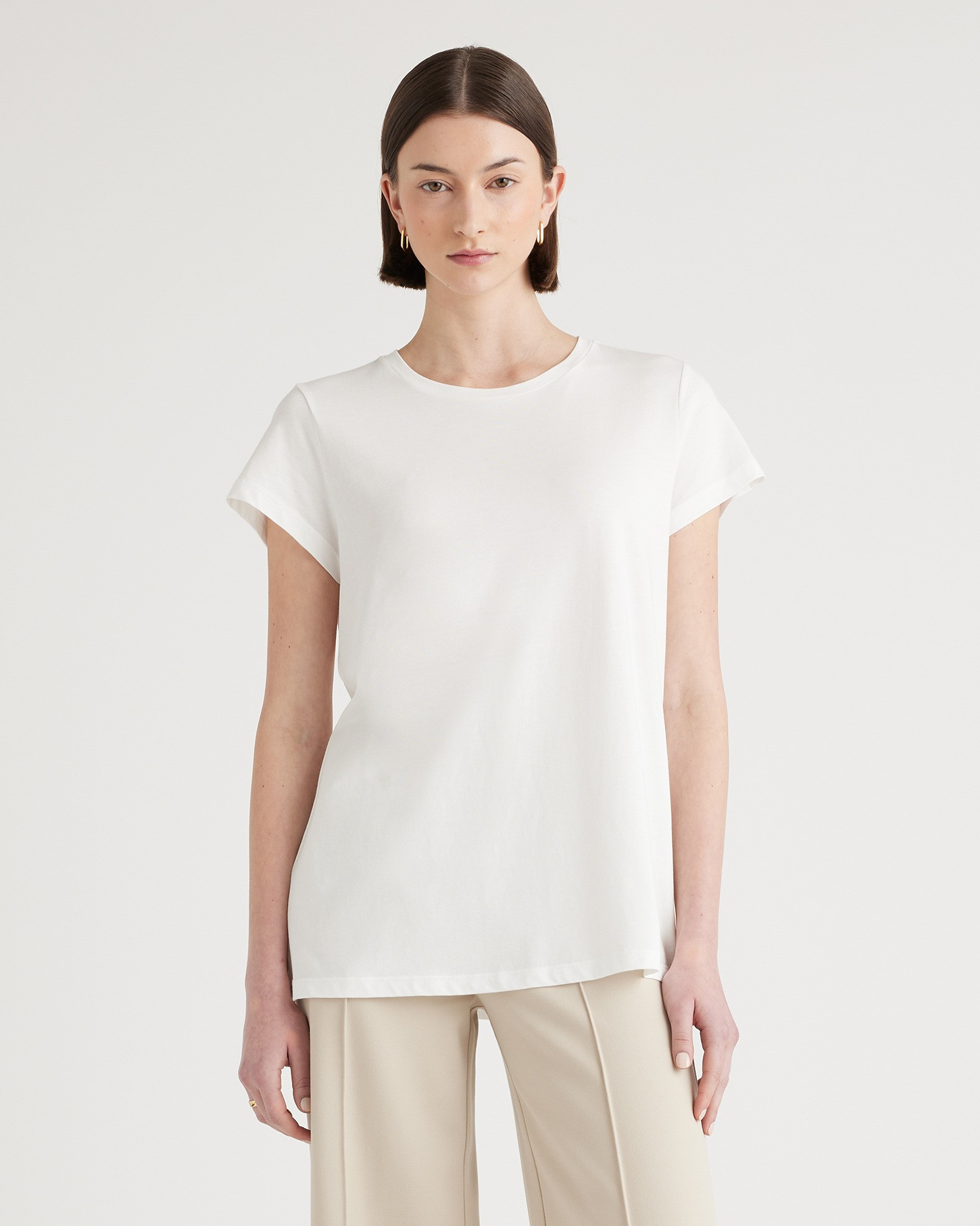 Cotton Modal Crewneck Swing Tee | Quince
