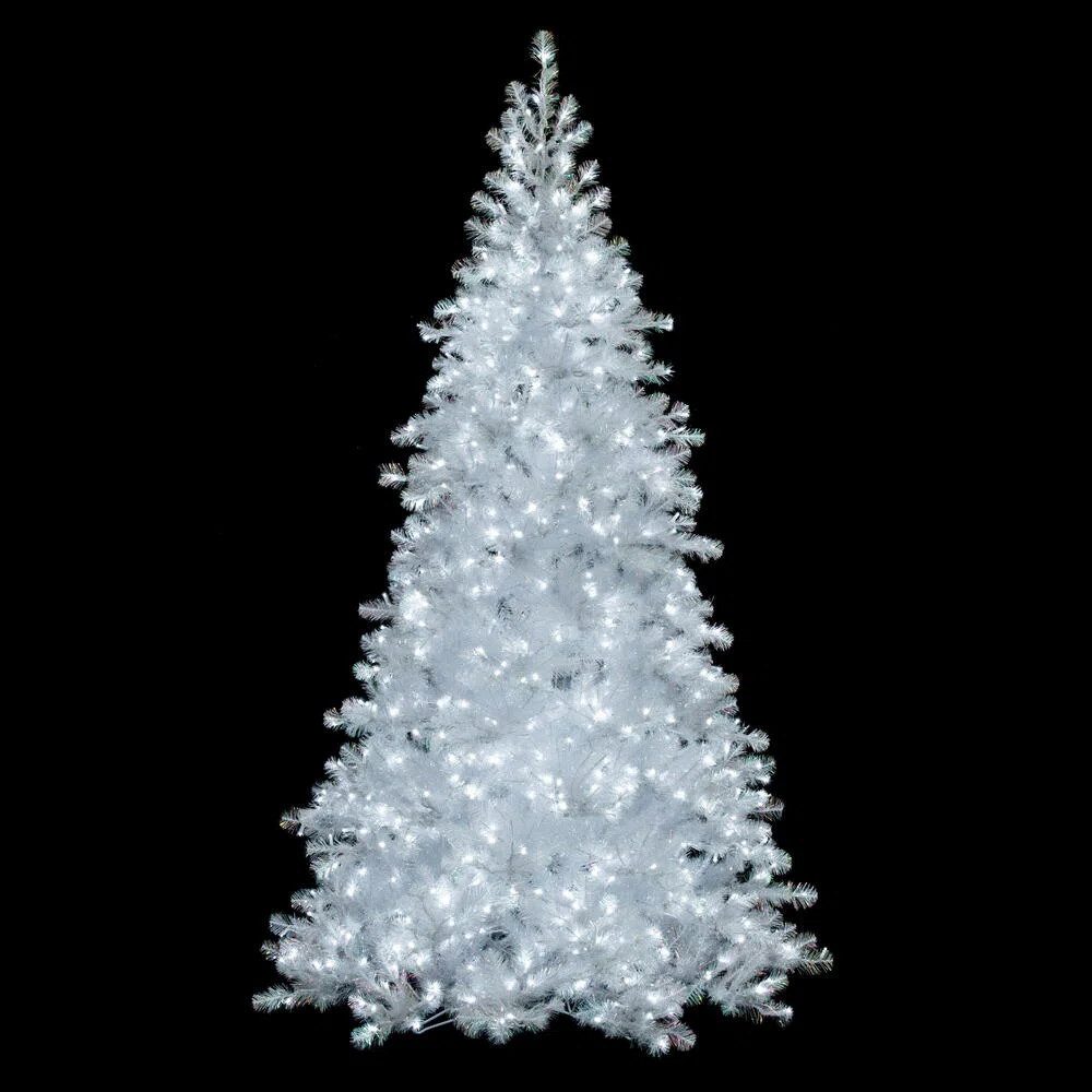The Holiday Aisle® White Iridescent Spruce Artificial Pre-Lit Christmas Tree | Wayfair North America