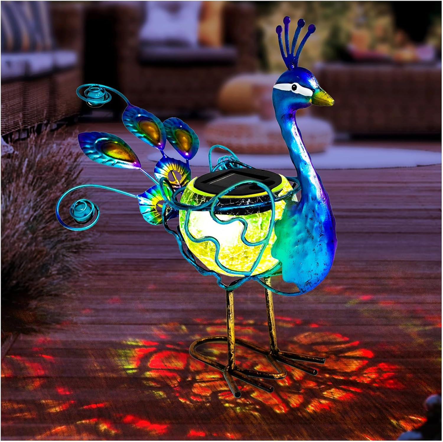 HONGLAND Solar Peacock Statue Light, Solar Animal LED Lights Outdoor, Solar Power Figurine Waterp... | Amazon (US)