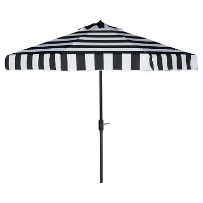 Elsa Fashion Line 9' Umbrella - Black / White - Safavieh | Target