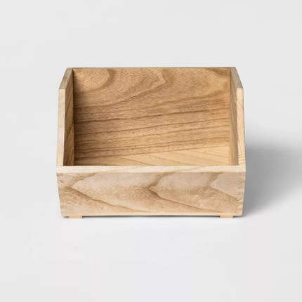 Click for more info about Stackable Wood Storage Bin Natural - Pillowfort™
