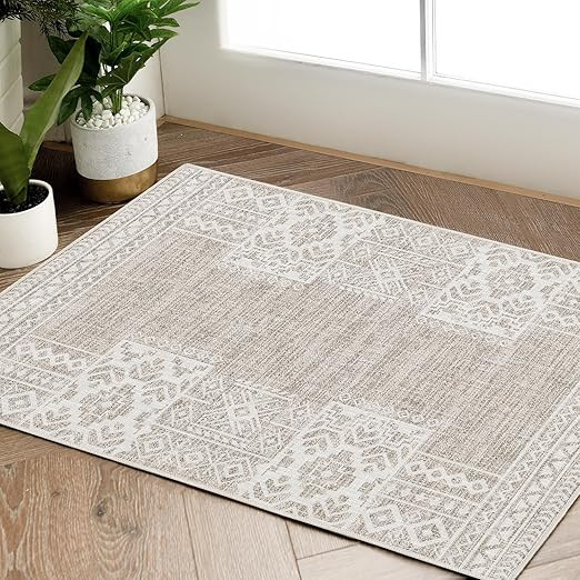 jinchan Boho Area Rug 2x3 Entryway Vintage Rug Washable Rug Indoor Door Mat Geometric Small Rug N... | Amazon (US)
