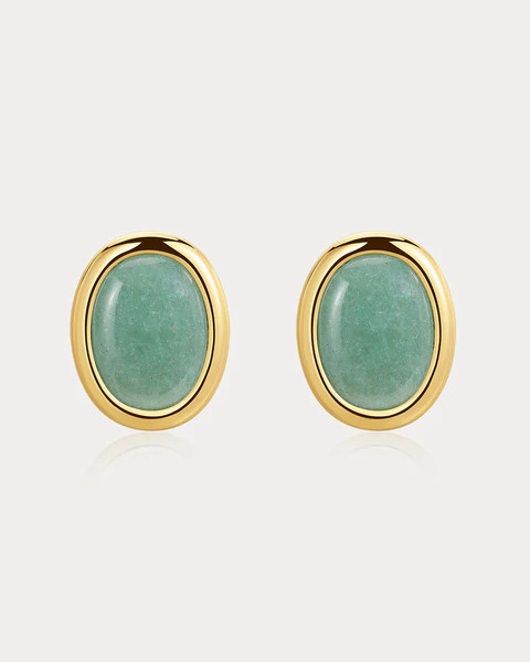 Sunset Stone Studs- Green | Luv Aj Inc.