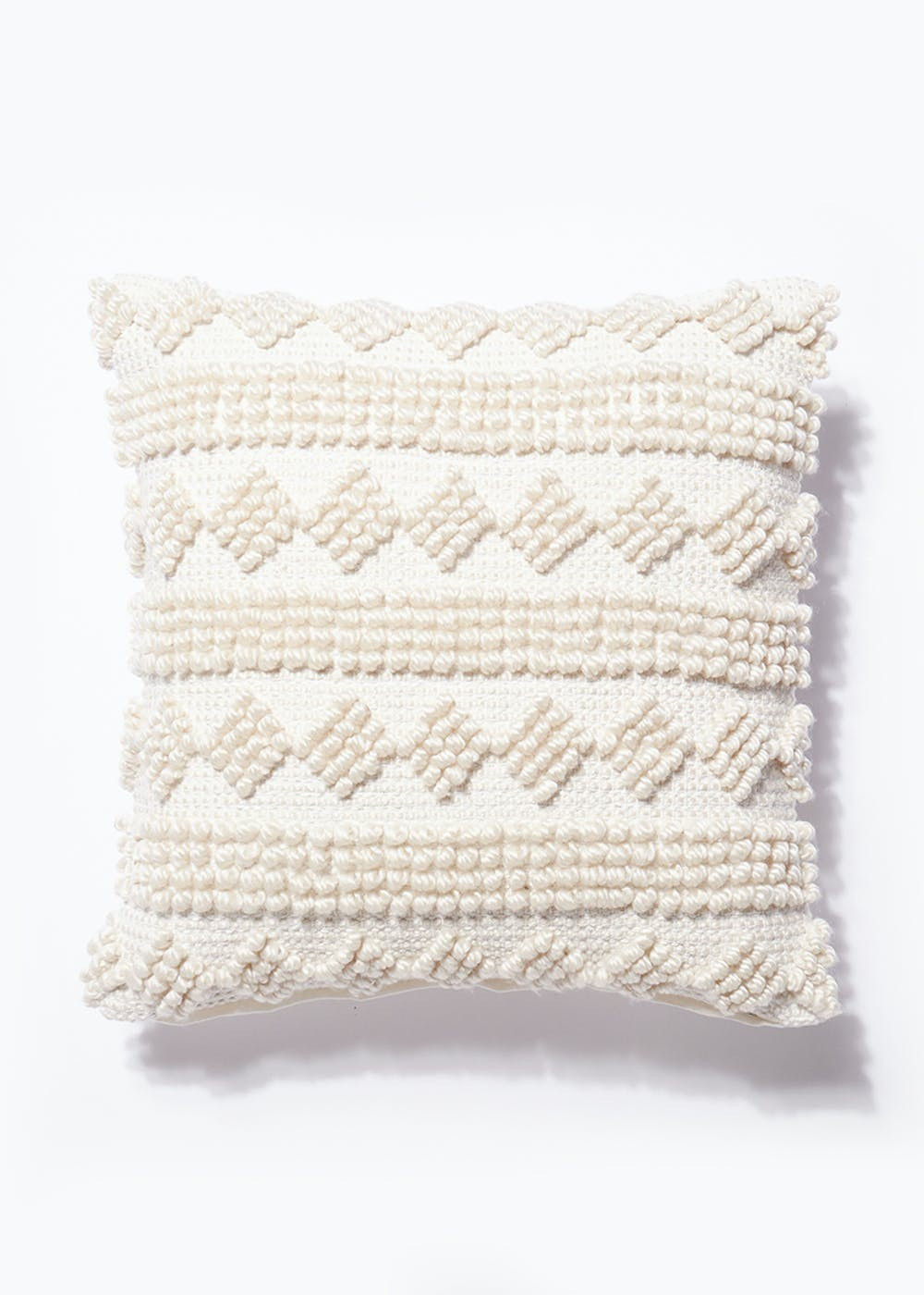 Cream Textured Diamond & Stripe Cushion (46cm x 46cm) – Cream | Matalan (UK)