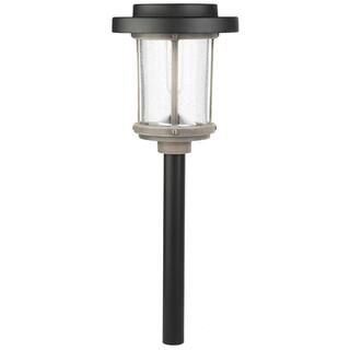 Hampton Bay 20 Lumens Solar 2-Tone Black and Grey Finish Diecast LED Landscape Pathway Light with... | The Home Depot