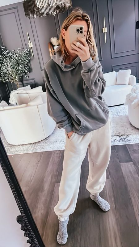 My go to comfy outfit from Abercrombie! I always size up on the hoodies for an oversized fit & size M in sweats 

#LTKstyletip #LTKSeasonal #LTKfindsunder100