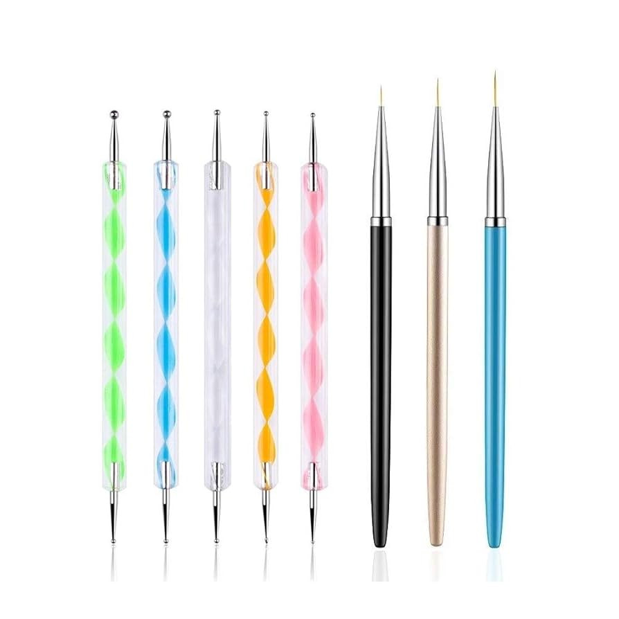 5PCS Dotting Pens with 3 PCS Nail Painting Brushes, Nail Art Design Tools | Amazon (US)