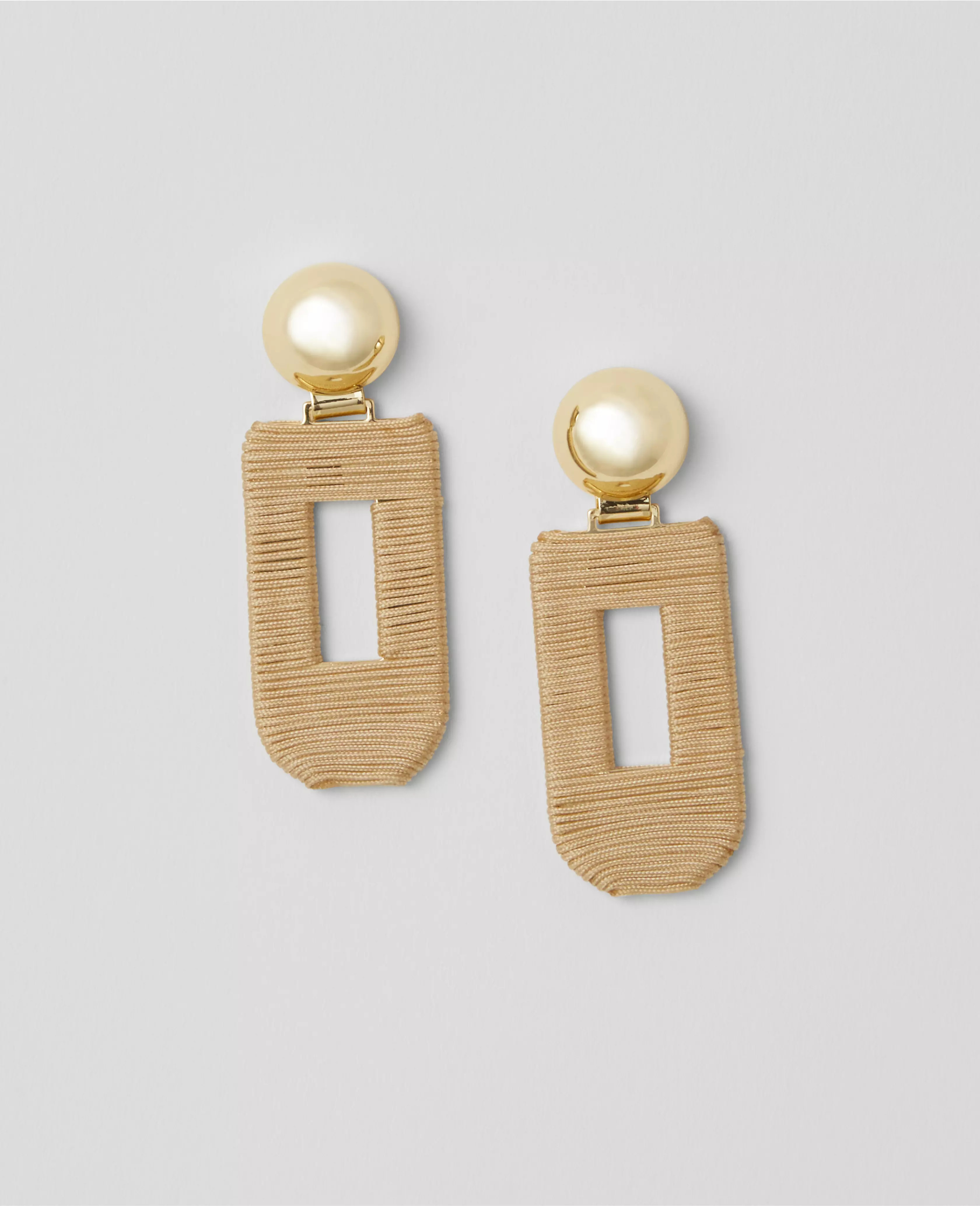 Straw-Wrapped Drop Earrings | Ann Taylor