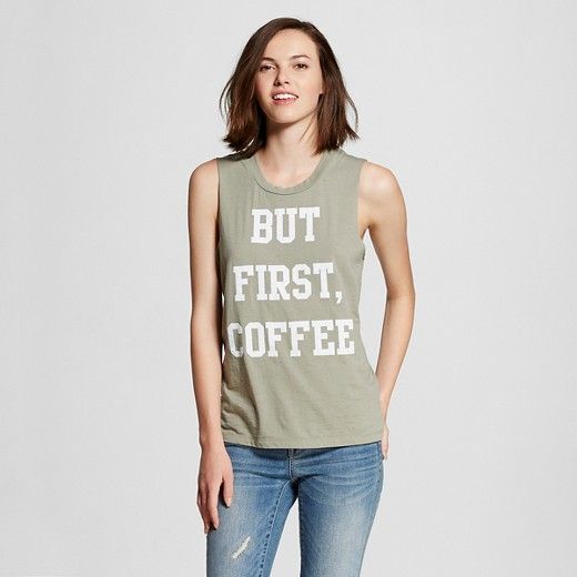 Women's But First-Coffee Graphic Muscle - Modern Lux | Target