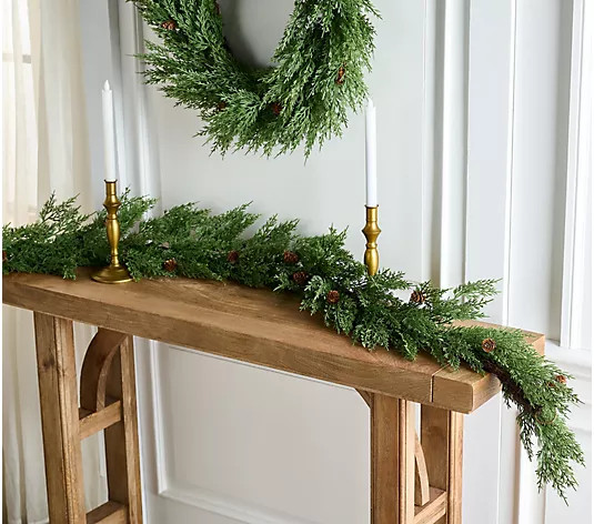 Cozy Cottage by Liz Marie 6' Faux Cypress and Larch Garland | QVC