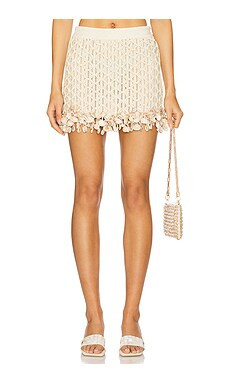 PatBO x Camila Coelho Mesh Skirt in Off White from Revolve.com | Revolve Clothing (Global)