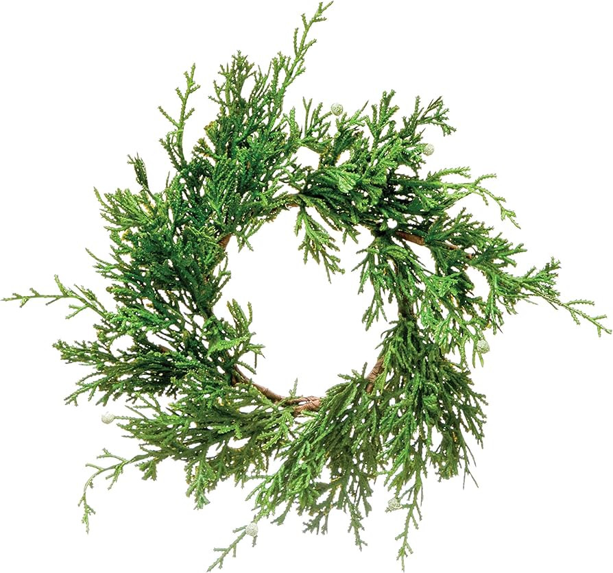 Creative Co-Op 4-1/2" Round Faux Juniper Wreath Wall Decor, Multi | Amazon (US)