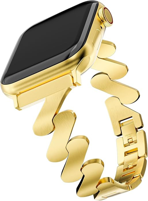 Starlight Quicksand Metal Apple Watch Band for Women, Dressy, Adjustable, Fits Most Wrists | Amazon (US)