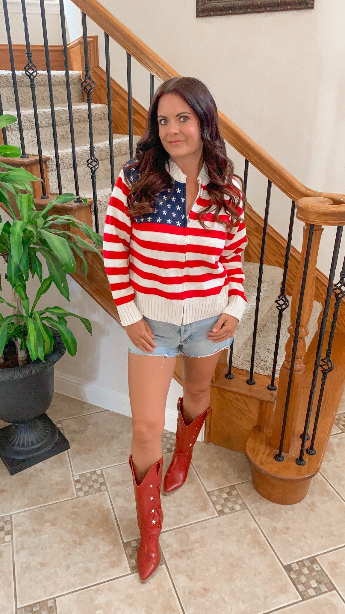 Vacation outfit. European swimsuit. Summer outfit. Oversized sweater. American flag sweater. American flag cardigan. Plaid button down. Swimsuit coverup. Bandana top. Tennis skirt.  Red white and blue outfit. Fourth of July outfit. Tank top. Coastal outfit. Beach outfit. Casual outfit. July 4th outfit.

#LTKgrwm #LTKootd #LTKSaleAlert