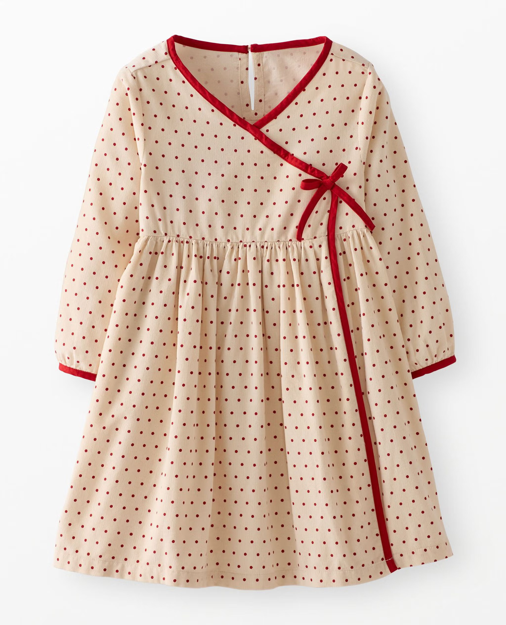 Balloon Sleeve Corduroy Wrap Dress with Pockets | Hanna Andersson