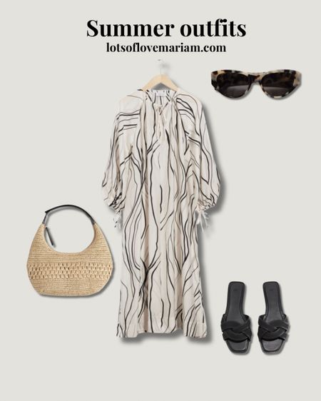 Maxi dress, black sandals, mini straw bag, sunglasses 

#LTKstyletip #LTKsummer #LTKmodest
