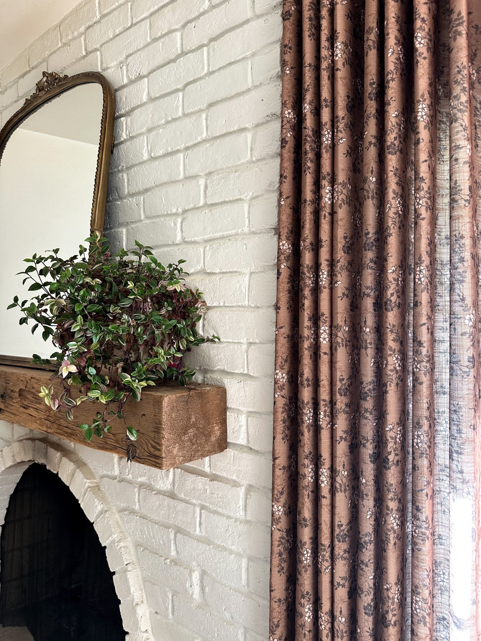 We finally found the perfect curtain for our living room, and I cannot believe how much it transforms the space. I wanted a subtle pattern to add warmth and coziness to the space, and these are truly perfect. Details: copper SL-J5, pinch pleat, unlined, body memory shaping. Using their measurement guide makes it so easy to order the perfect size for your space. 

#LTKHome