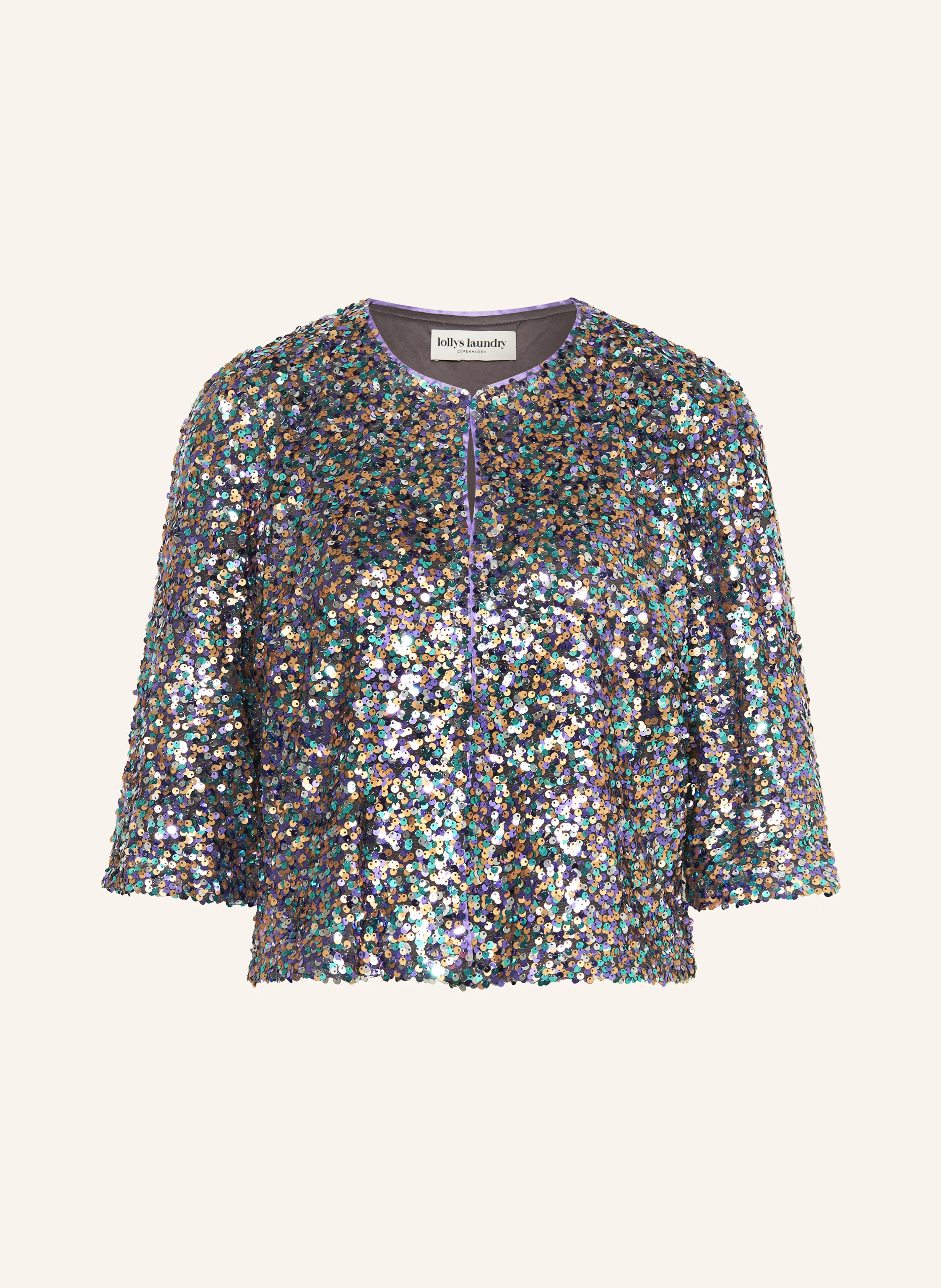 lollys laundry Jacke TRINELL mit Pailletten und 3/4-Arm in lila / silber / türkis | Breuninger (DACH)