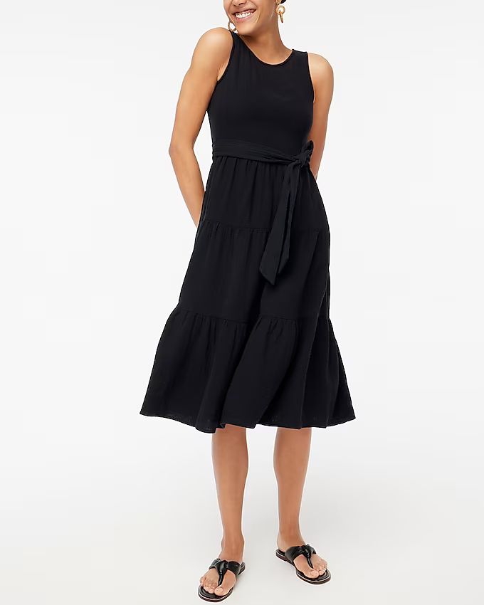 Belted gauze midi dress | J.Crew Factory