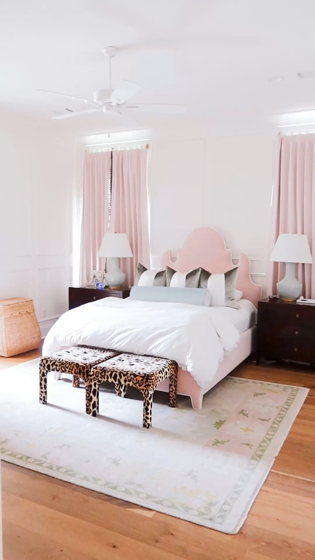 Hamper | bed | pillows | primary master bedroom | lamps | bedding | duvet | rug | grandmillenial | scallop wicker basket 

#LTKFamily #LTKSaleAlert #LTKHome