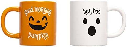 Pearhead Halloween Mug Set, Good Morning Pumpkin and Hey Boo Ceramic Matching Mugs, Fall Home Dé... | Amazon (US)
