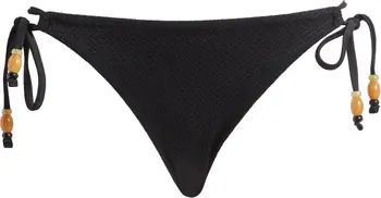Topshop Textured Side Tie Bikini Bottoms | Nordstrom Black Bikini Black Swimsuit Black Bathing Suit | Nordstrom