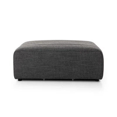 Langham Channeled Saxon Charcoal Ottoman | Perigold