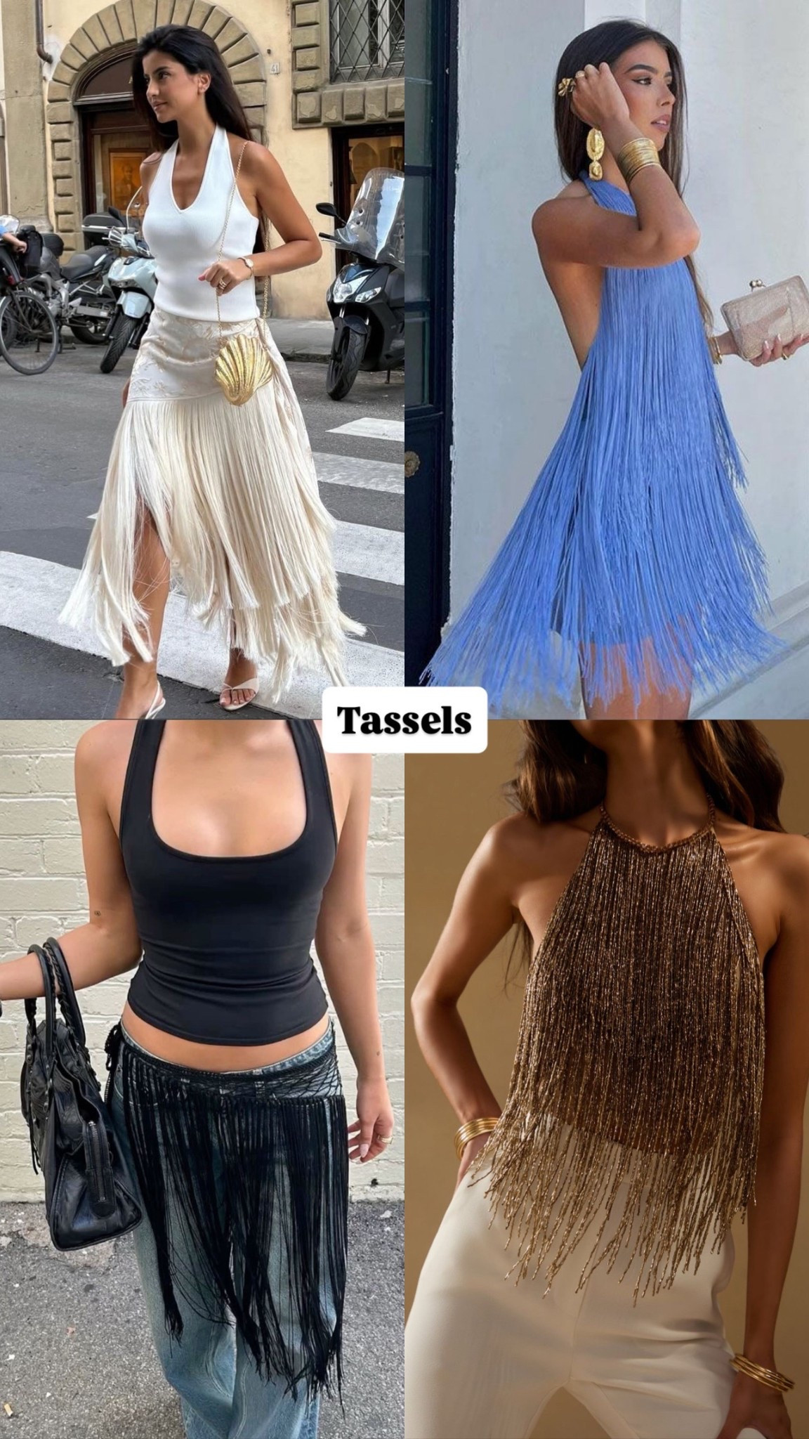 Tassels
Movement makes the outfit. Tassels are a major 2026 fashion tendency.
#ltkfashion #2026trend #bohostyle

#LTKootd #LTKSpringSale