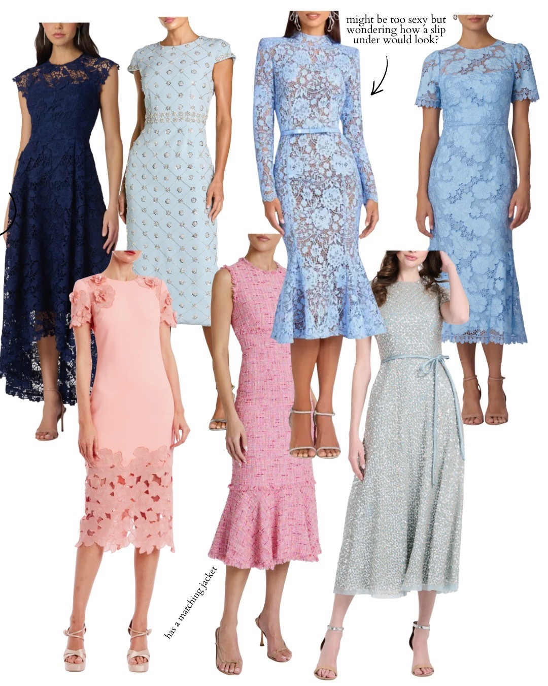 MOB or Guest of Wedding options 
And slightly more casual. A few rehearsal dinner thrown in too 

#LTKOver40 #LTKWedding #LTKmomlife