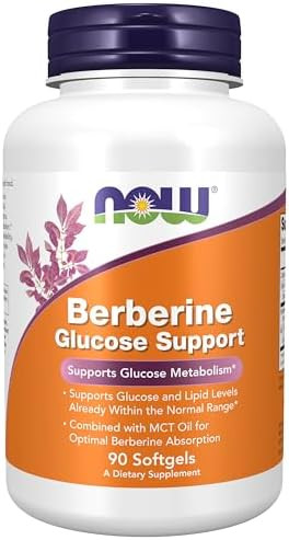 NOW Foods Supplements, Berberine Glucose Support, Combined with MCT Oil for Optimal Berberine Abs... | Amazon (US)