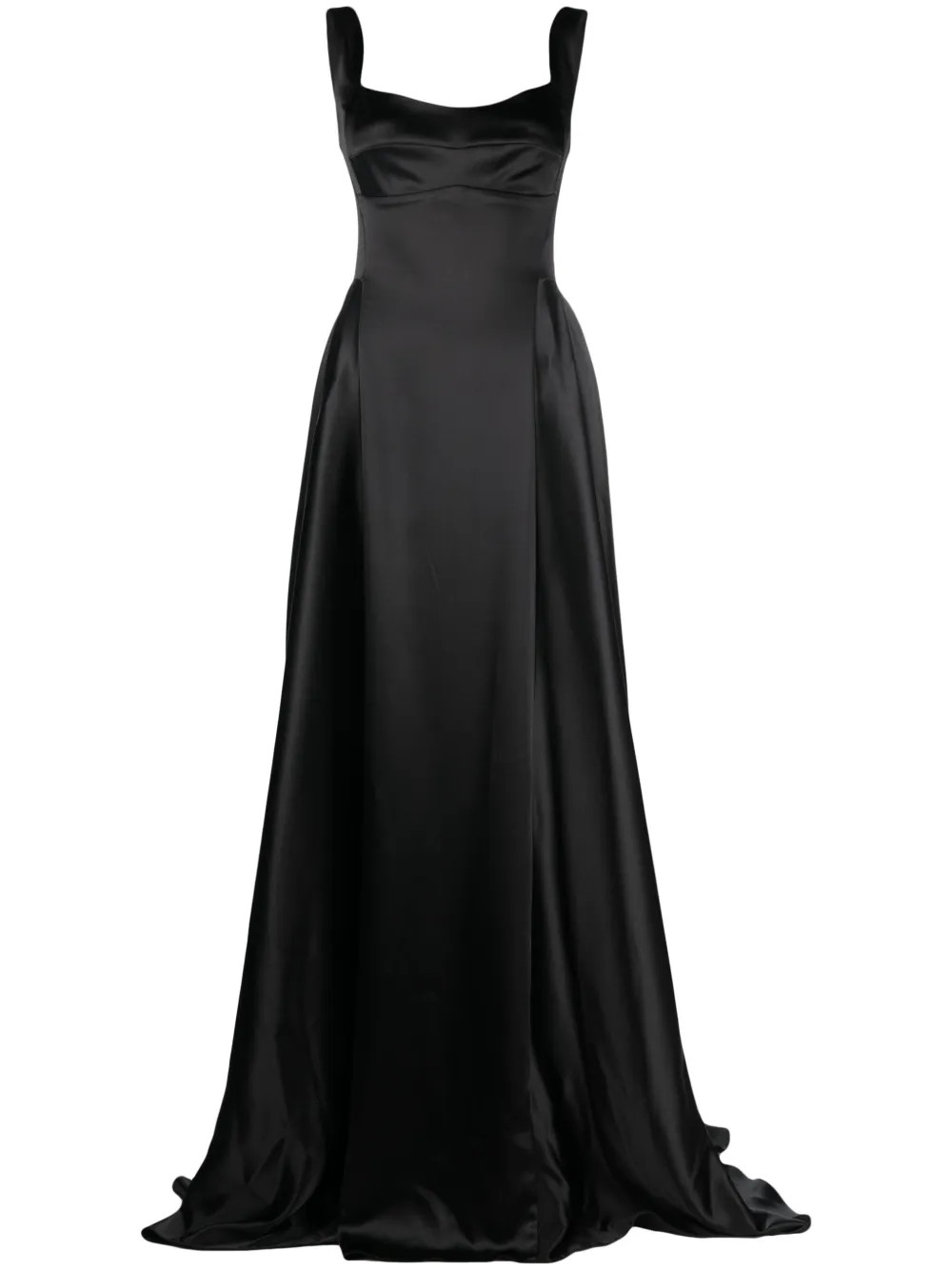 Atu Body Couture V-back Satin Gown | Black | FARFETCH | Farfetch Global