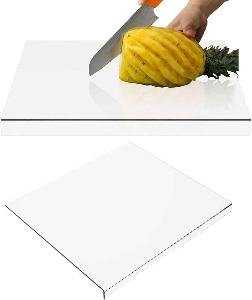 Acrylic Cutting Board Transparent Cutting Board with Lip Edge 40x45cm Reusable Cutting Board Rect... | Amazon (UK)