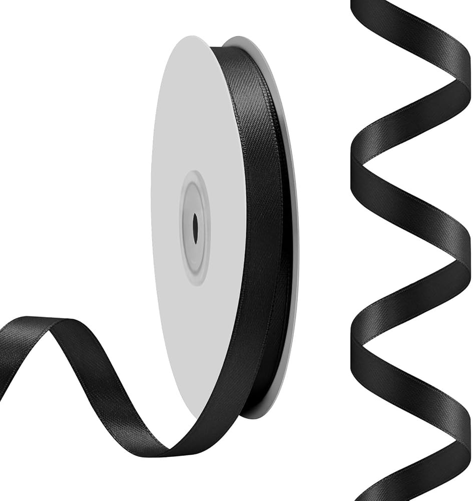 Rilisili Black Satin Ribbon 3/8 Inch 50 Yards Double Faced Polyester Satin Ribbons for Gift Wrapp... | Amazon (CA)