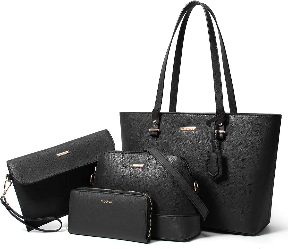 Women Fashion Handbags Wallet Tote Bag Shoulder Bag Top Handle Satchel Purse Set 4pcs | Amazon (US)