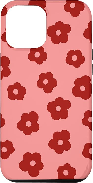 iPhone 13 Pro Max Retro Daisy Flowers Cute Aesthetic Red Groovy Pattern 70s Case | Amazon (US)