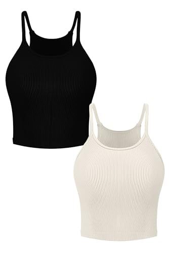Vertvie Halter Tops for Women Ribbed Knit Seamless Crop Tank Tops Sleeveless Strappy Racerback Sl... | Amazon (US)