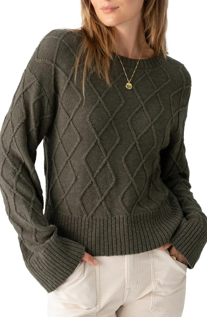 Coastal Cabled Cotton Crewneck Sweater | Nordstrom
