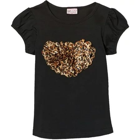 Wenchoice Black Leopard Heart Tee Girl's M(3T-4T) | Walmart (US)