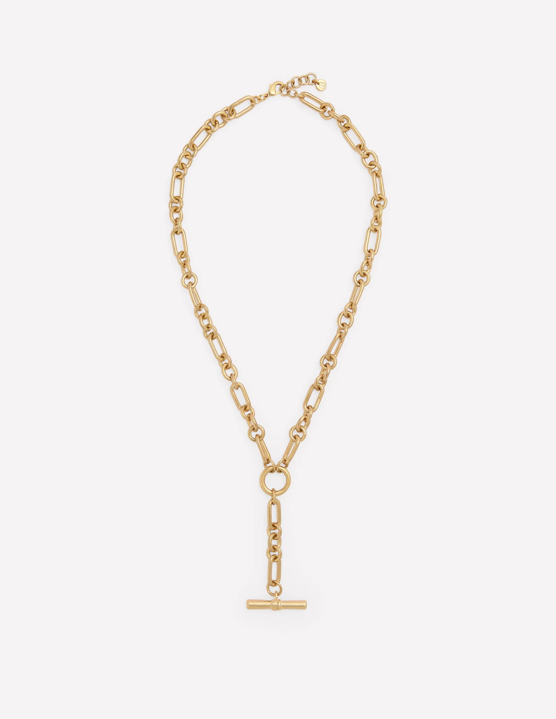 Drop Chain T-bar Necklace-Gold Colour | Boden (US)