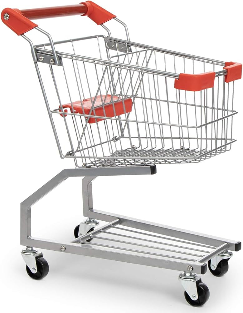 Milliard Toy Metal Shopping Cart - Supermarket Pretend Play Grocery Cart for Kids and Toddlers | Amazon (US)