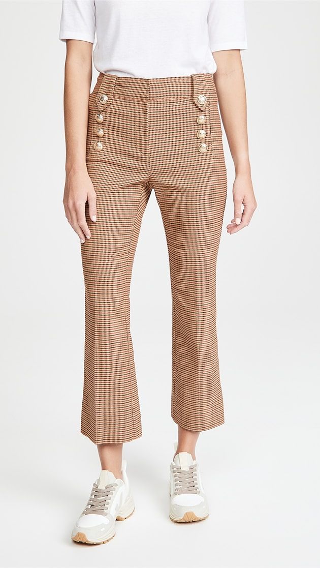 Corinna Cropped Flare Pants with Sailor Buttons | Shopbop