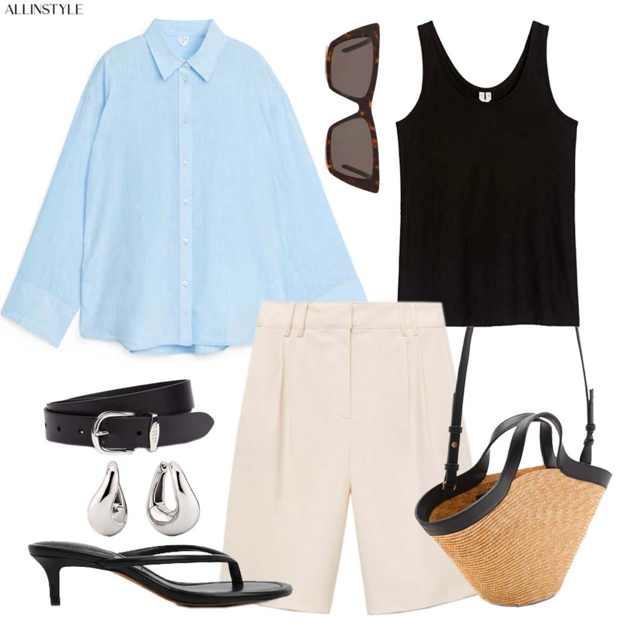 Blue shirt outfit idea for summer 

#LTKeurope #LTKshoes #LTKluxury