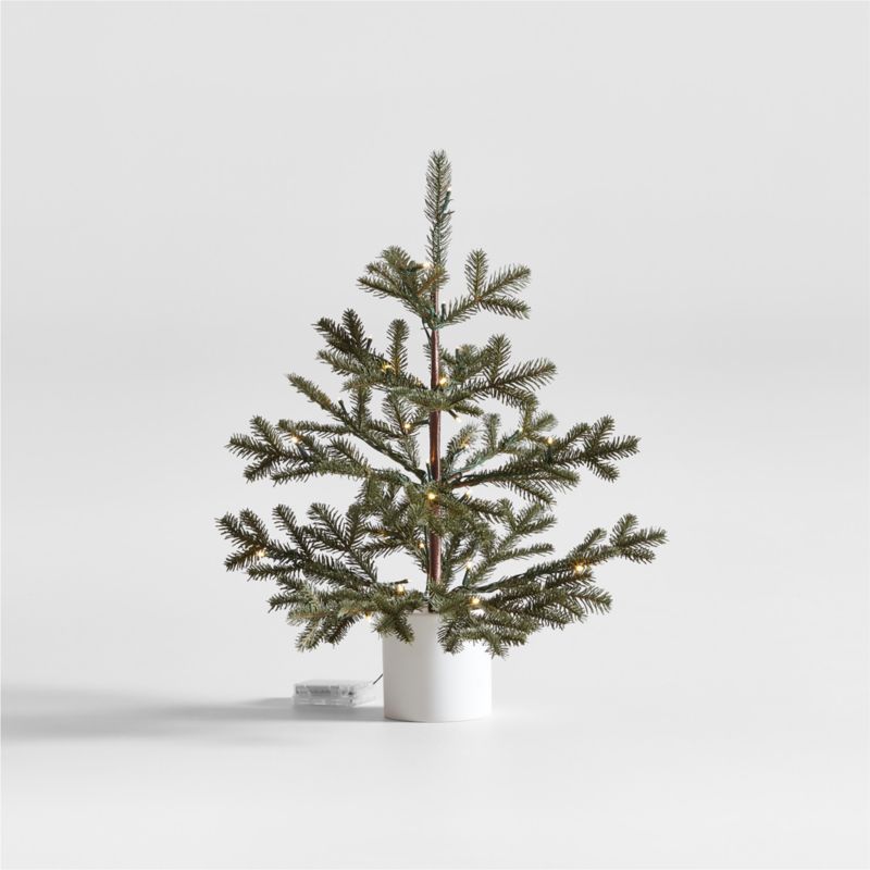 Faux Potted Pine Pre-Lit LED Christmas Tree with White Lights 24" | Crate & Barrel | Crate & Barrel