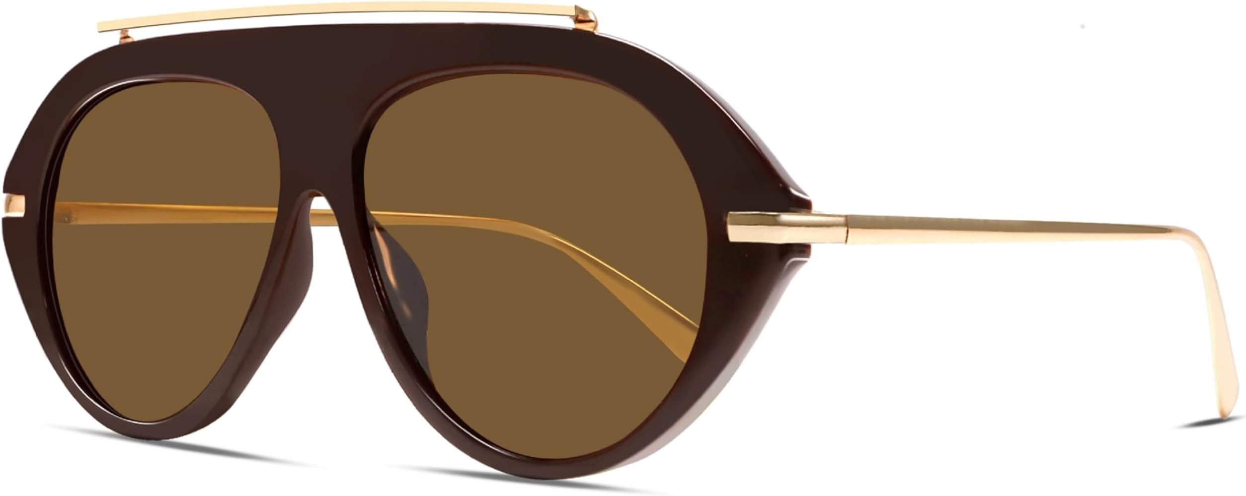 TYA Oversized Aviator Sunglasses for Women Men, Trendy Retro 70s Big Large Gold Vintage Aviators ... | Amazon (US)